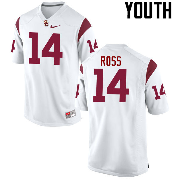 Youth #14 Ykili Ross USC Trojans College Football Jerseys-White